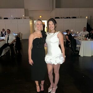 Aidan Mattox Black and White Midi Dresses